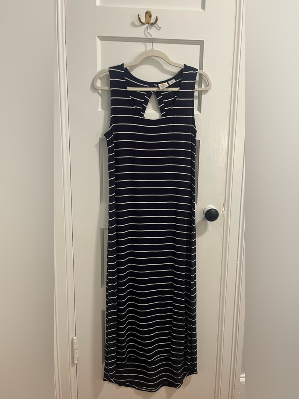 C&C California Women’s Size Medium Navy Striped Maxi Dress
